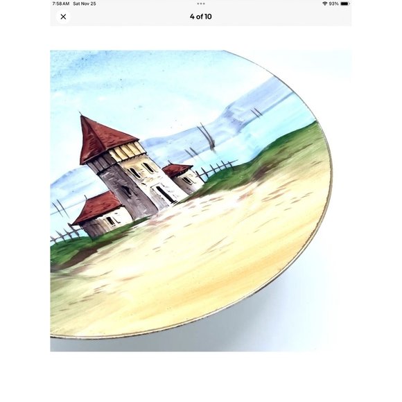 Vtg Limoges Cannes France Rare Plate Granger Porcelain Green Mark Coastal HTF - Picture 4 of 11